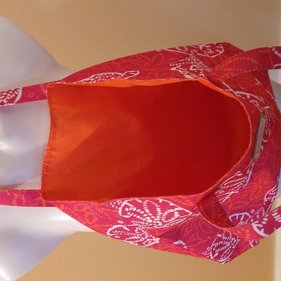 Lily Pulitzer pink print canvas print tote - Picture 3 of 5